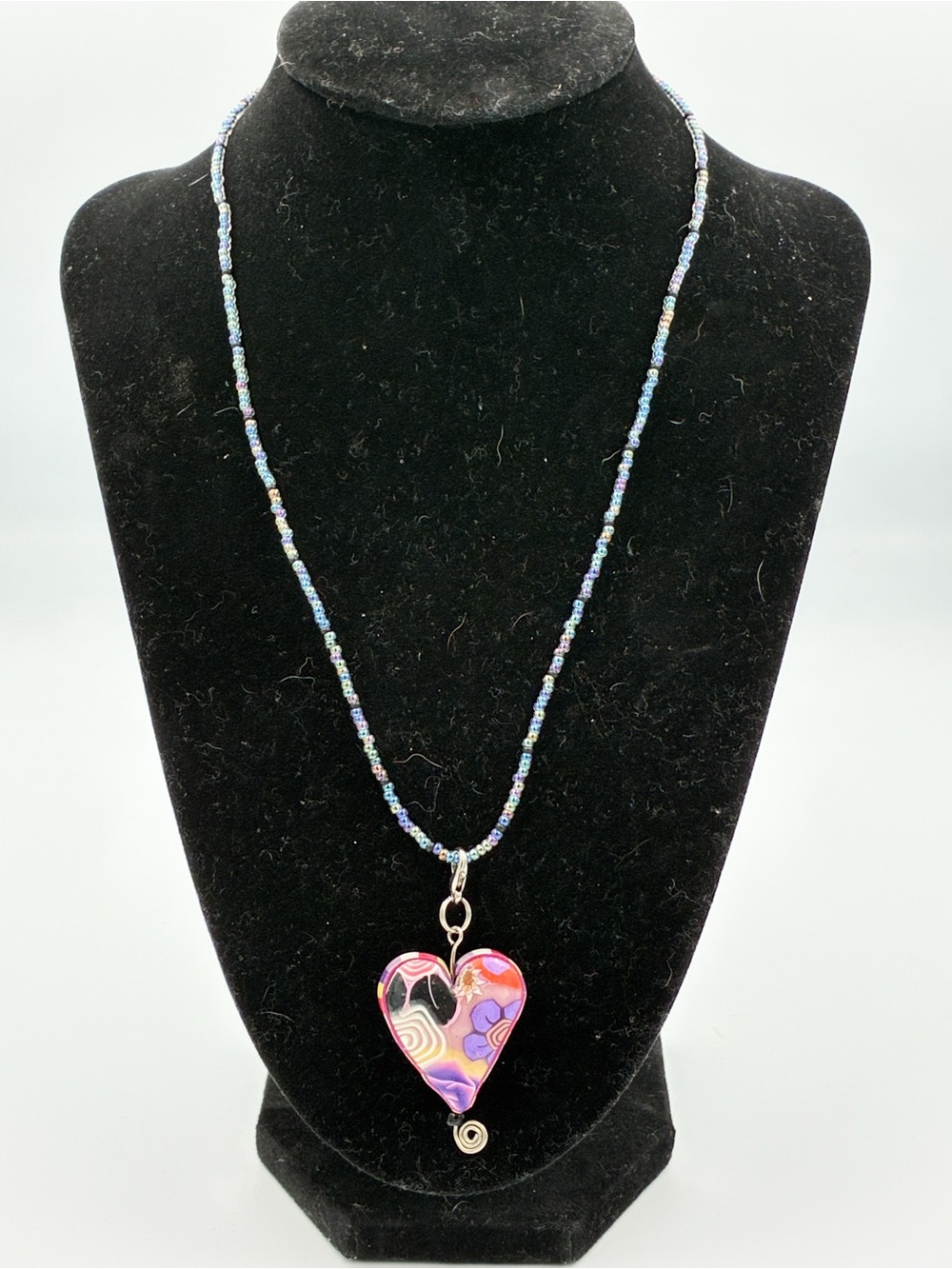 Vintage Handmade Heart Pendant Necklace 18"